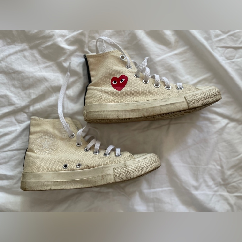Comme des Garcons CDG PLAY Converse Chuck Taylor Hi OG Small Heart SZ 6 Women’s - Picture 2 of 7